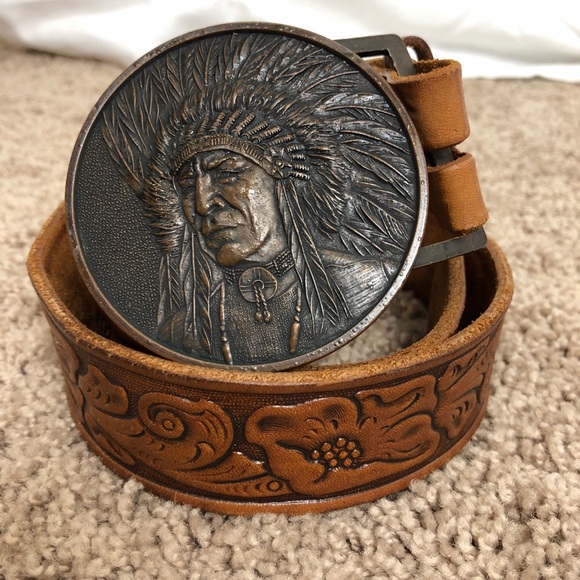 indian chief belt buckle
